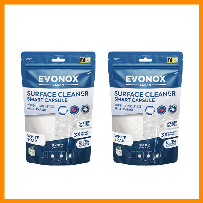 Evonox Clean Capsule Inteligente pentru Curățarea Suprafețelor cu Parfum de Săpun Alb – 150 g