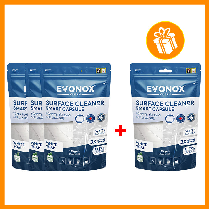 Evonox Clean Capsule Inteligente pentru Curățarea Suprafețelor cu Parfum de Săpun Alb – 150 g