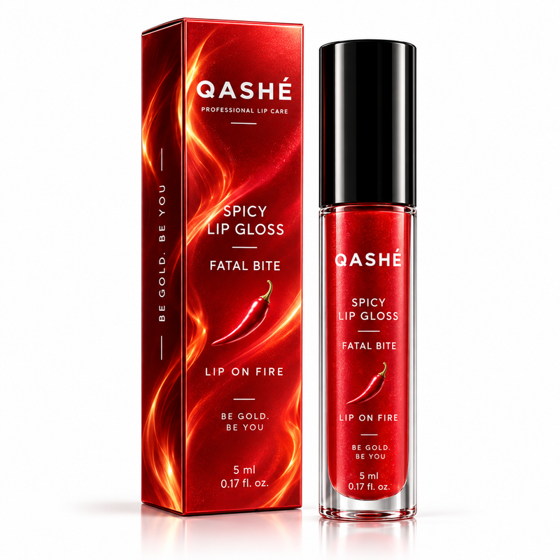 QASHÉ Spicy Lip Gloss – Fatal Bite- Volumul 1 - 5 ml