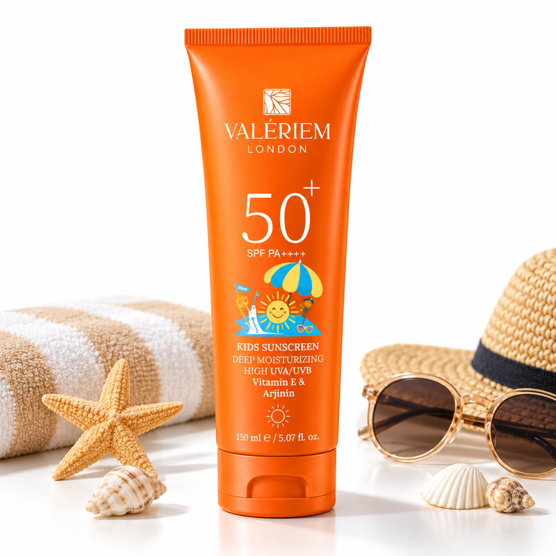 Valeriem London Cremă de protecție solară SPF 50 pentru față și corp – Hidratantă, cu protecție UVA/UVB – 150 ml