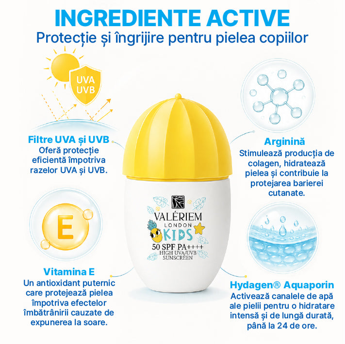 Valeriem London Loțiune de protecție solară pentru copii SPF 50 – 50 ml