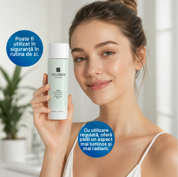 Valeriam London Loțiune tonică facială cu vitamina C și niacinamidă – Iluminatoare și hidratantă – 125 ml