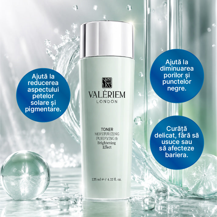 Valeriam London Loțiune tonică facială cu vitamina C și niacinamidă – Iluminatoare și hidratantă – 125 ml