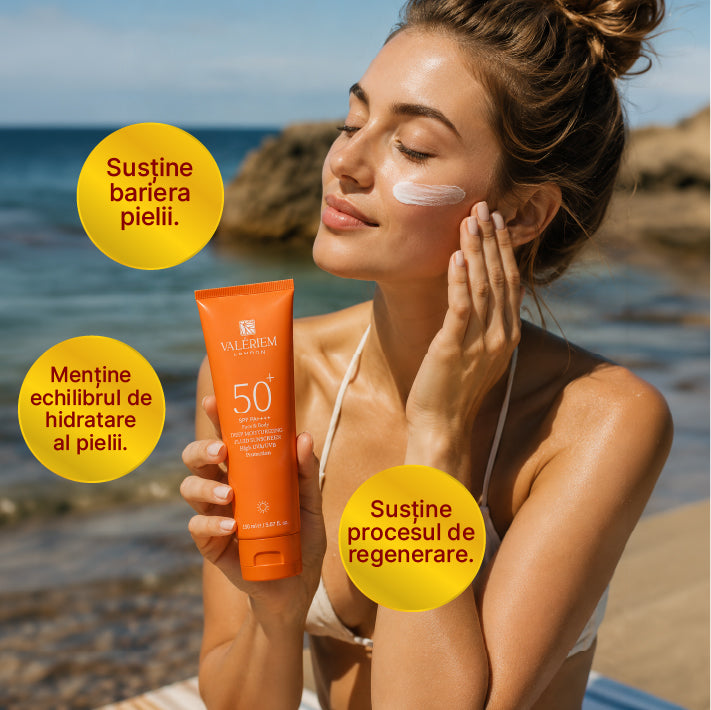 Valeriem London Cremă de protecție solară SPF 50 pentru față și corp – Hidratantă, cu protecție UVA/UVB – 150 ml