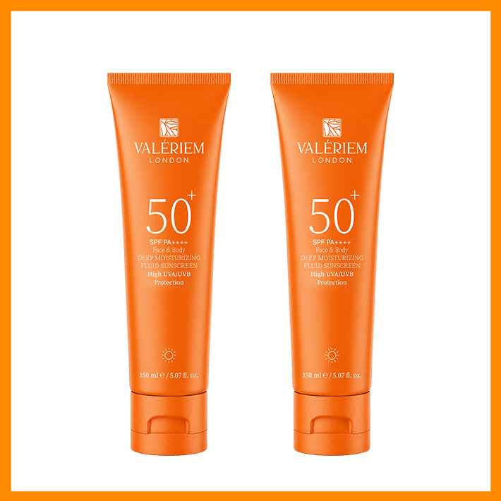 Valeriem London Cremă de protecție solară SPF 50 pentru față și corp – Hidratantă, cu protecție UVA/UVB – 150 ml