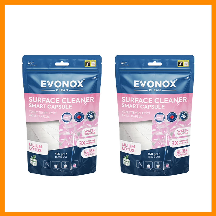 Evonox Clean Capsule Inteligente pentru Curățarea Suprafețelor cu Parfum de Crin și Lotus – 150 g