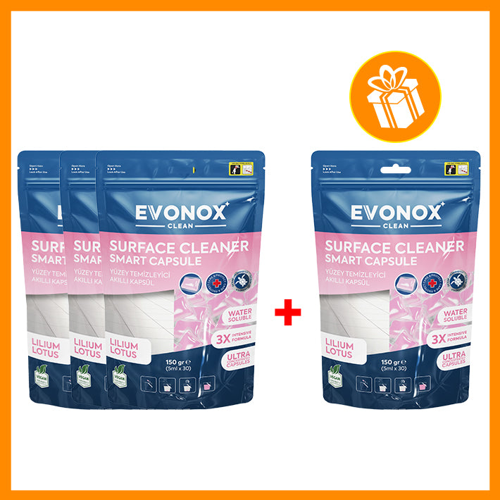 Evonox Clean Capsule Inteligente pentru Curățarea Suprafețelor cu Parfum de Crin și Lotus – 150 g
