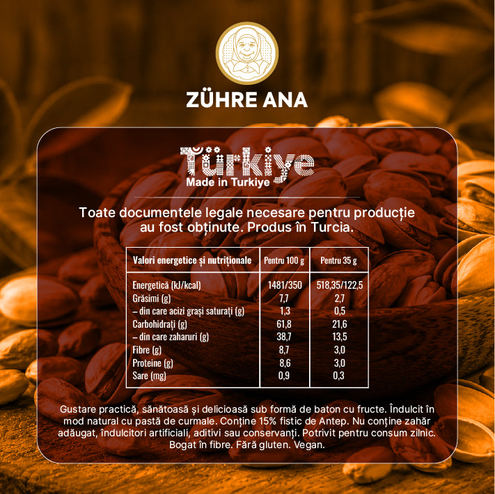 Bară cu Fructe, Fistic și Cacao 35 gr x 12 bucăți — imagine 3