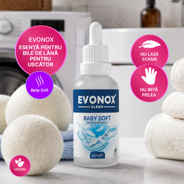 Clean Esență pentru Bile de Uscare din Lână Baby Soft 30 ml