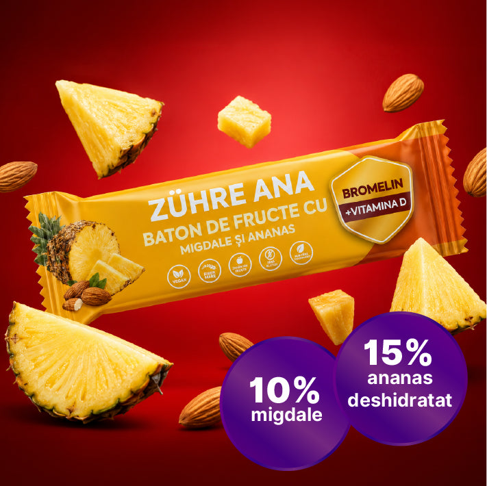 Bară cu Fructe, Migdale și Ananas 35 gr x 12 bucăți — imagine 2
