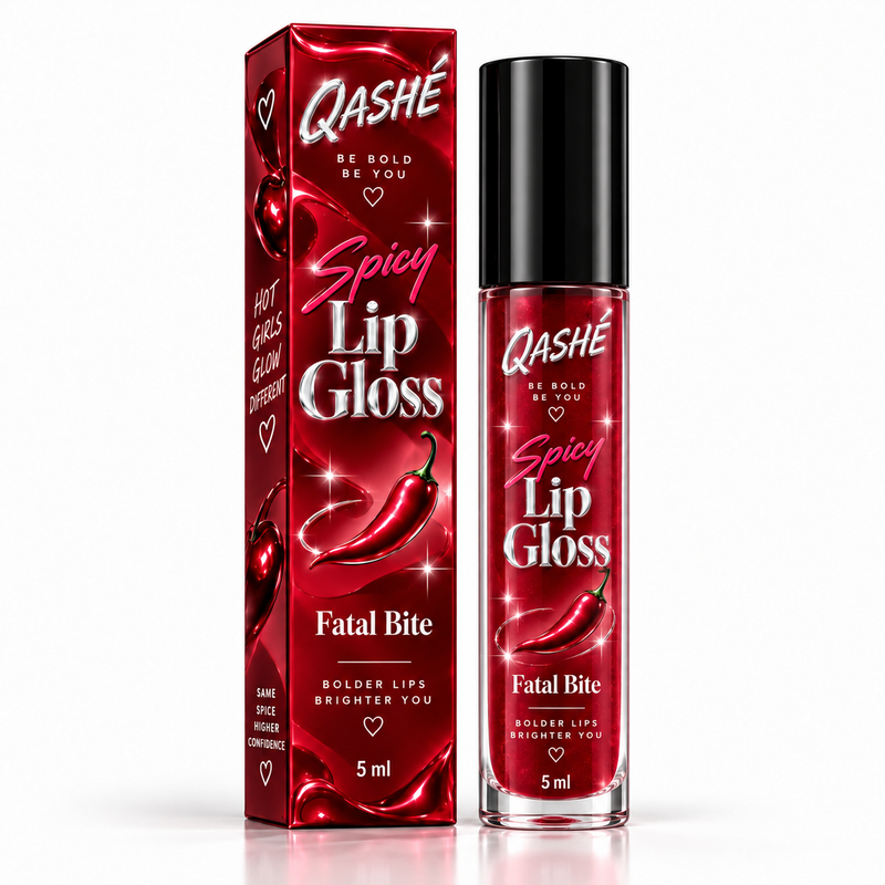QASHÉ Spicy Lip Gloss – Fatal Bite - Volumul 2 - 5 ml