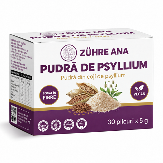 Zühre Ana Pudră de Psyllium – 30 plicuri × 5 g