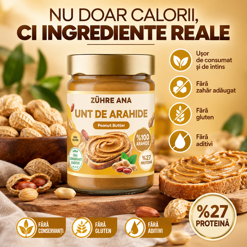 Zühre Ana Cremă de Arahide 100% Fără Zahăr Adăugat – 315 g