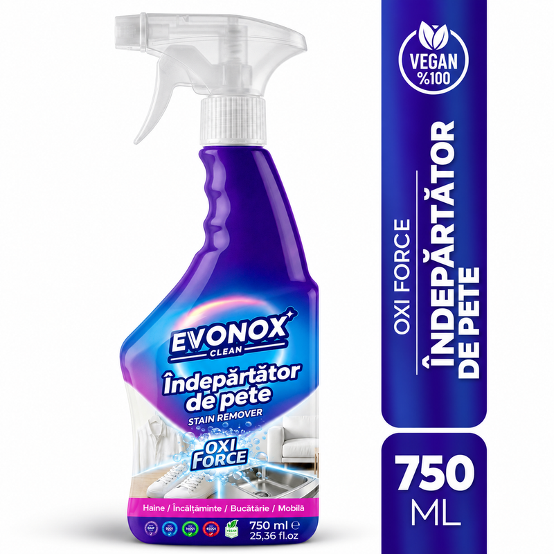 EVONOX OXI FORCE Soluție Lichidă pentru Îndepărtarea Petelor – 750 ml