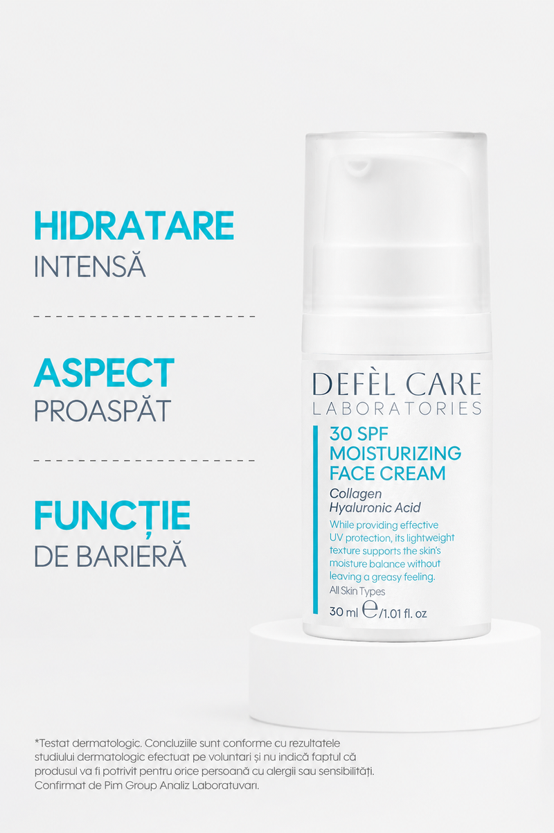 Defel Care Cremă Hidratantă Facială SPF 30 – 30 ml