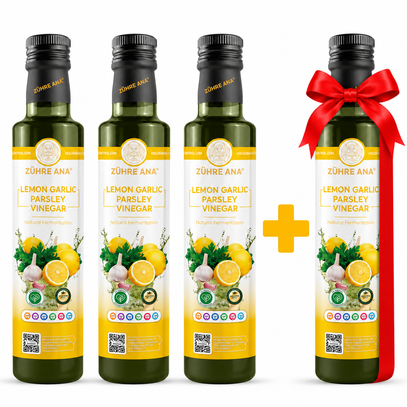 Zühre Ana Oțet de Lămâie Usturoi și Pătrunjel Fermentație Naturală – 500 ml