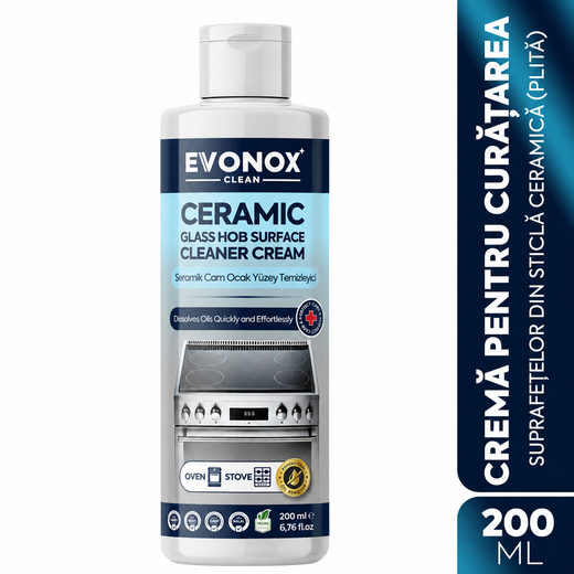 Evonox Clean Cremă pentru Curățarea Plitelor Ceramice și din Sticlă – 200 ml
