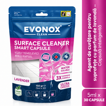 Evonox Clean Capsule Inteligentă pentru Curățarea Suprafețelor cu Parfum de Lavandă – 150 g