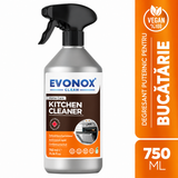 Evonox Clean Detergent de bucătărie ultra puternic – Îndepărtător de grăsime, Miros de lamaie – Vegan – 750 ml