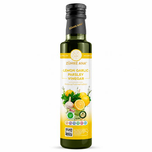 Zühre Ana Oțet de Lămâie Usturoi și Pătrunjel Fermentație Naturală – 500 ml