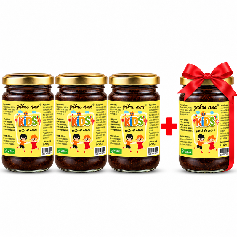Zühre Ana Kids – Pastă de Cacao pentru Copii, cu Vitamina C, Zinc și Calciu – Fără conservanți – 240 g