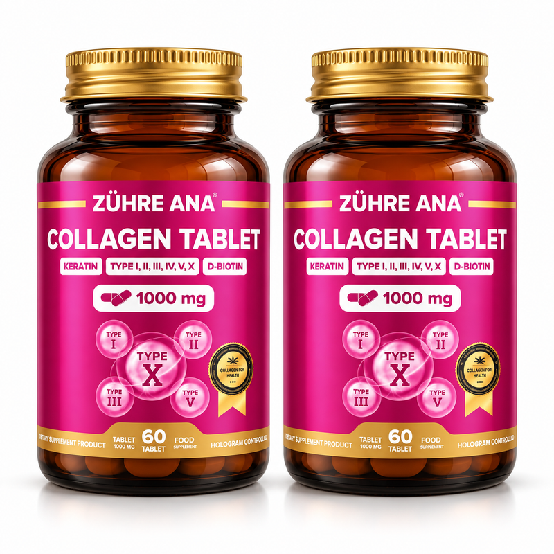 Zühre Ana Comprimate de Colagen cu 5 Tipuri de Colagen, Keratină și Biotină -- 60 Tablete
