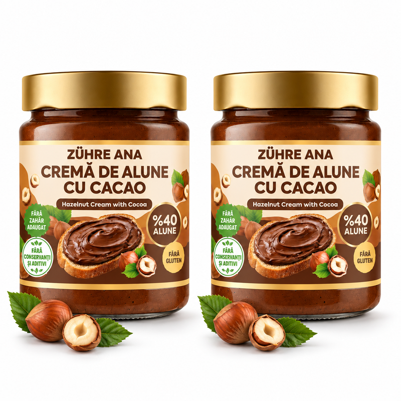 Zühre Ana Cremă de Alune cu Cacao Fără Aditivi – 315 g
