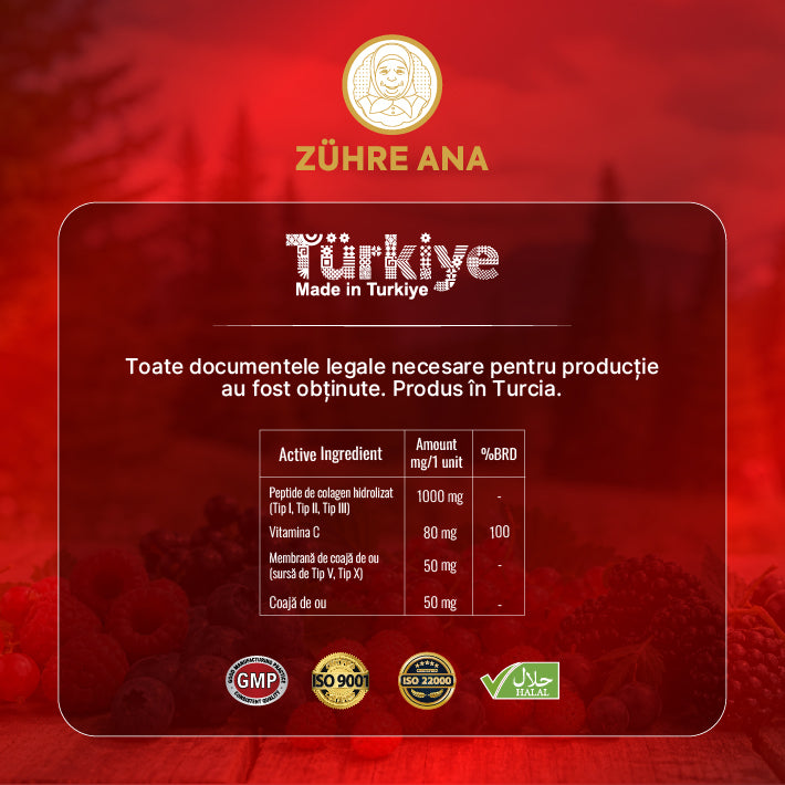 Sirop de Colagen Zuhre Ana cu 5 Tipuri de Peptide de Colagen Hidrolizat 250 ml — imagine 4