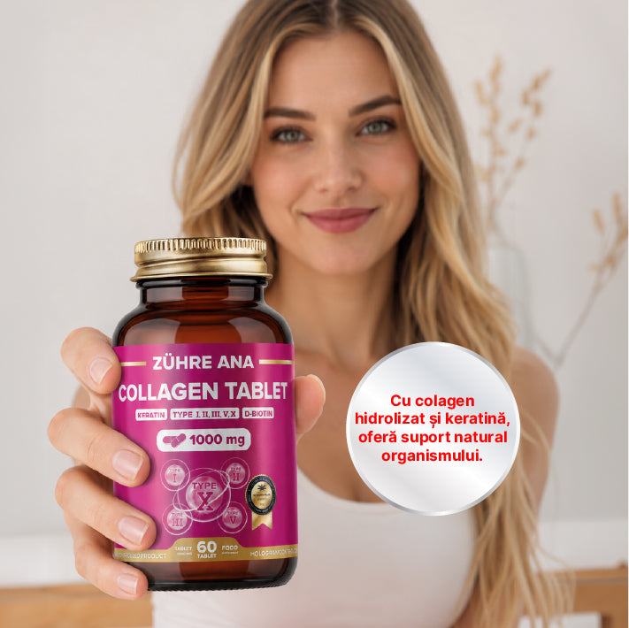 Comprimate de Colagen Zuhre Ana cu 5 Tipuri de Colagen, Keratină și Biotină  60 de tablete — imagine 2