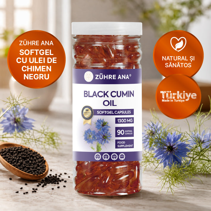 Ulei de Chimen Negru Capsule Moi 90 Bucăți 1300 mg — imagine 4