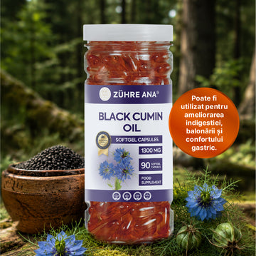Ulei de Chimen Negru Capsule Moi 90 Bucăți 1300 mg