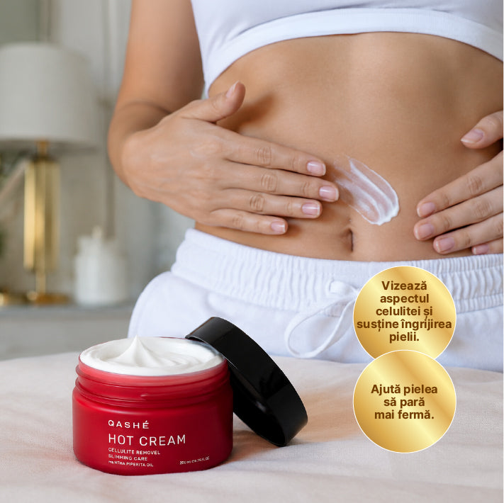 Qashé Hot Cream Cremă Termoactivă pentru Fermitatea Corpului cu Mentol — imagine 2
