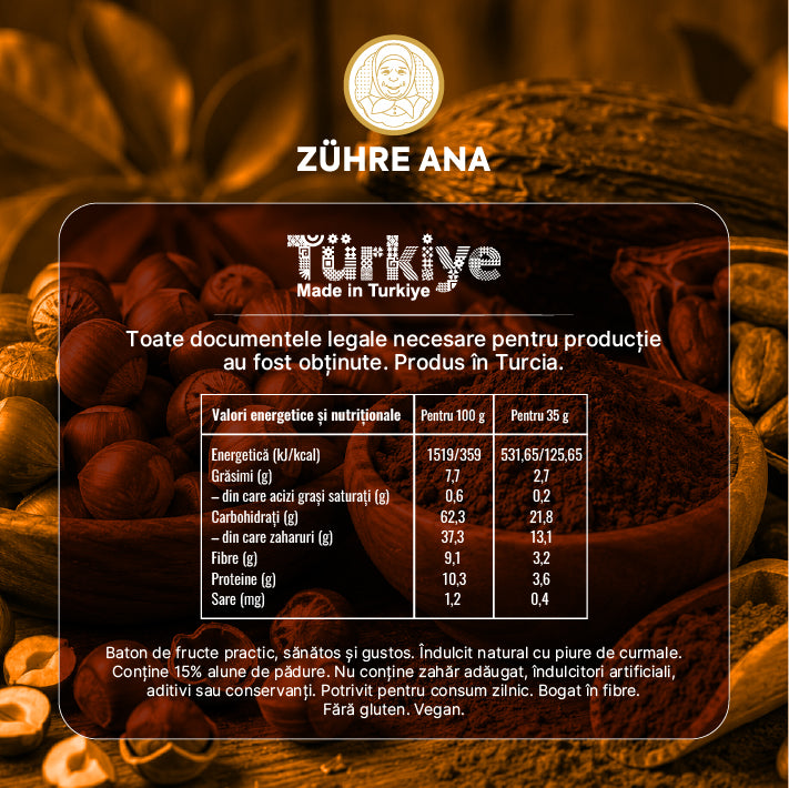 Bară cu Fructe, Cacao și Alune  35 gr x 12 bucăți — imagine 3