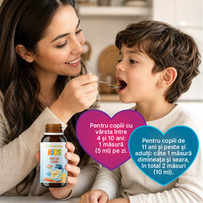 Kids Sirop cu Ulei de Pește Omega 3 cu Vitamine și Aromă de Portocale 150 ml — imagine 2