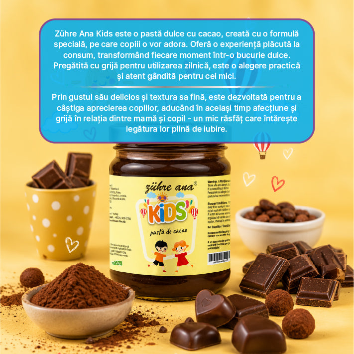 Zuhre Ana Kids – Pastă de Cacao pentru Copii, 240 gr cu Vitamina C, Zinc și Calciu – Fără conservanți — imagine 5