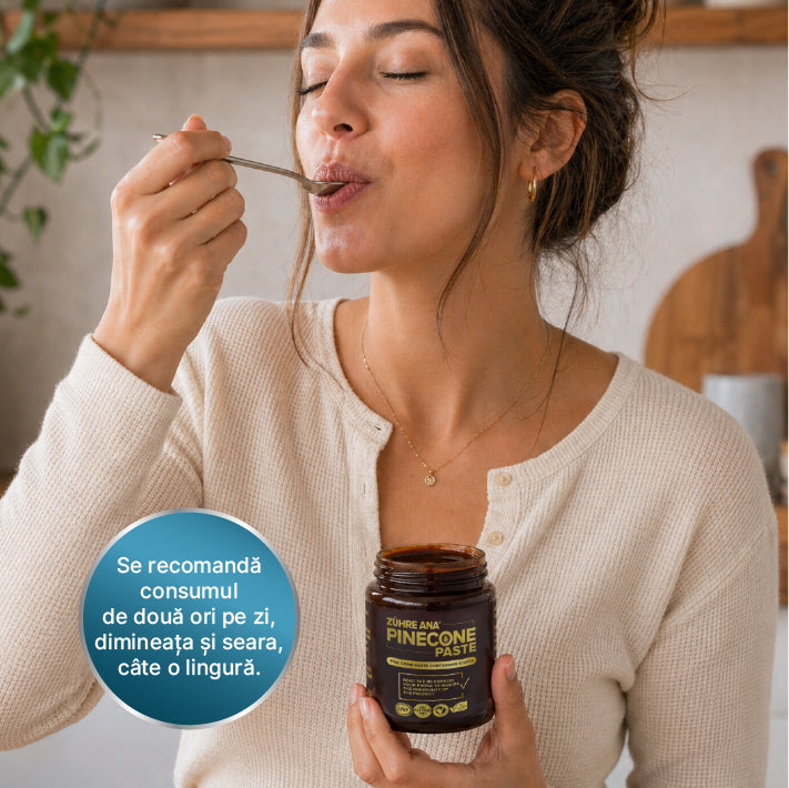 Pastă de conuri de pin pentru diabetici, cu stevia. 240 gr — imagine 2
