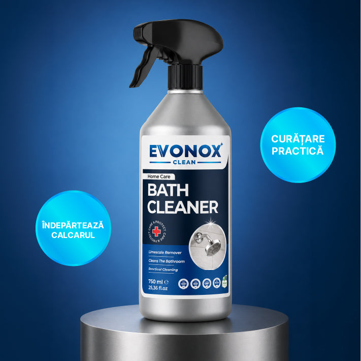 Evonox Clean Soluție de curățare și îndepărtare a calcarului pentru baie ultra-puternică, spray cu aromă de ocean, 750 ml — imagine 2