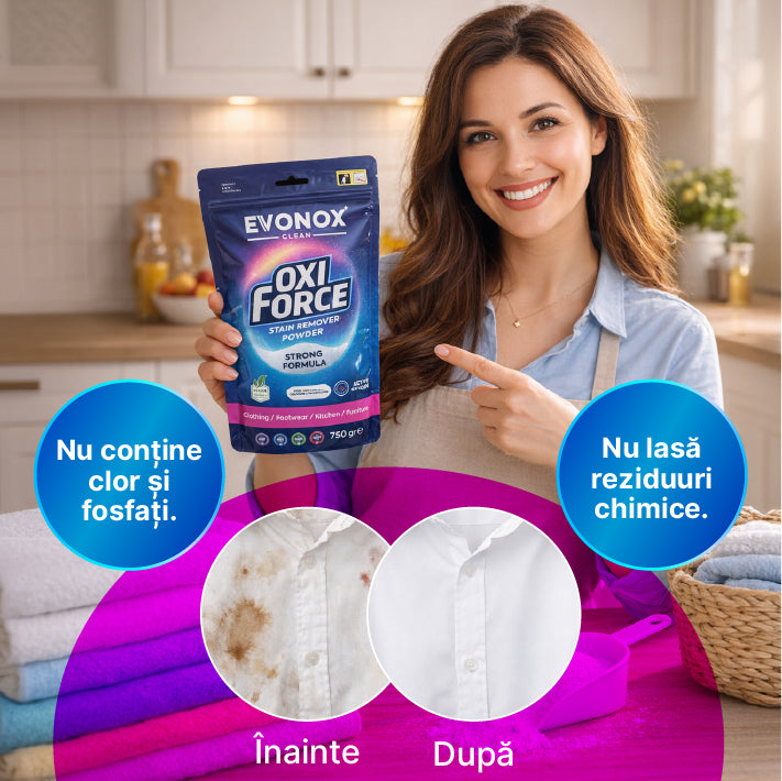 Clean Oxi Force Pudră pentru îndepărtarea petelor 750 gr — imagine 5
