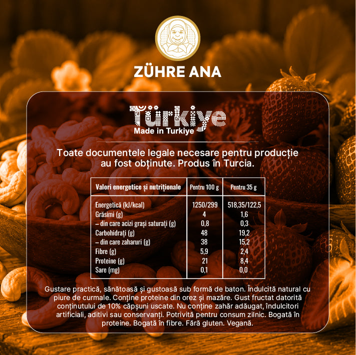 Bară Proteică cu Căpșuni și Caju 40 gr x 12 bucăți — imagine 3