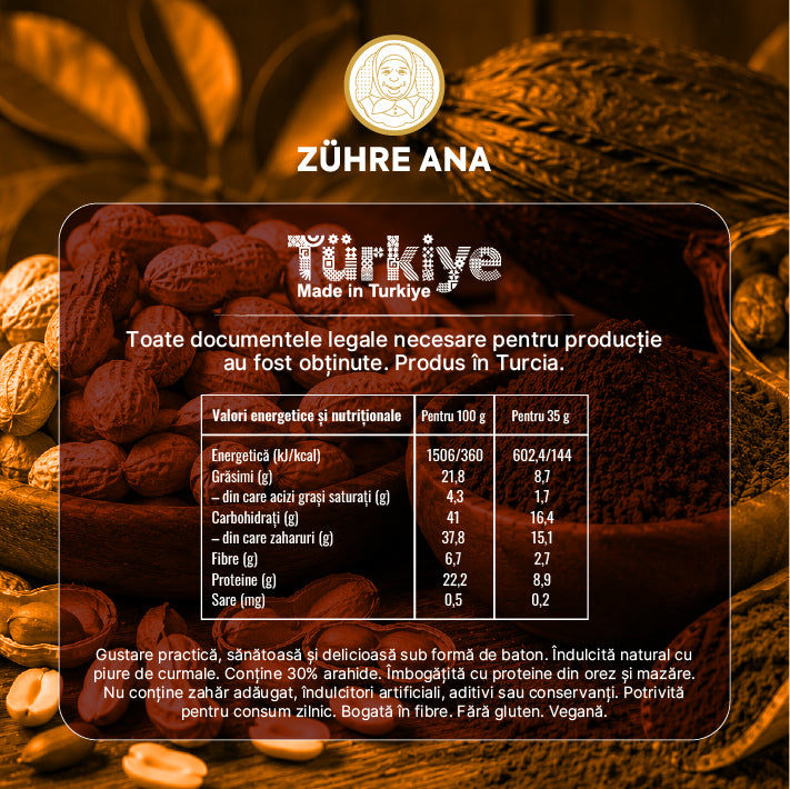 Bară Proteică cu Arahide și Cacao 40 gr x 12 bucăți — imagine 3