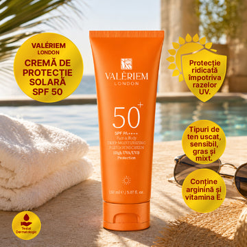 Cremă de protecție solară SPF 50 pentru față și corp – Hidratantă, cu protecție UVA/UVB – 150 ml