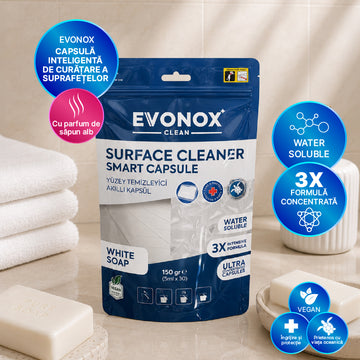Clean Capsule Inteligente pentru Curățarea Suprafețelor cu Parfum de Săpun Alb 150 gr