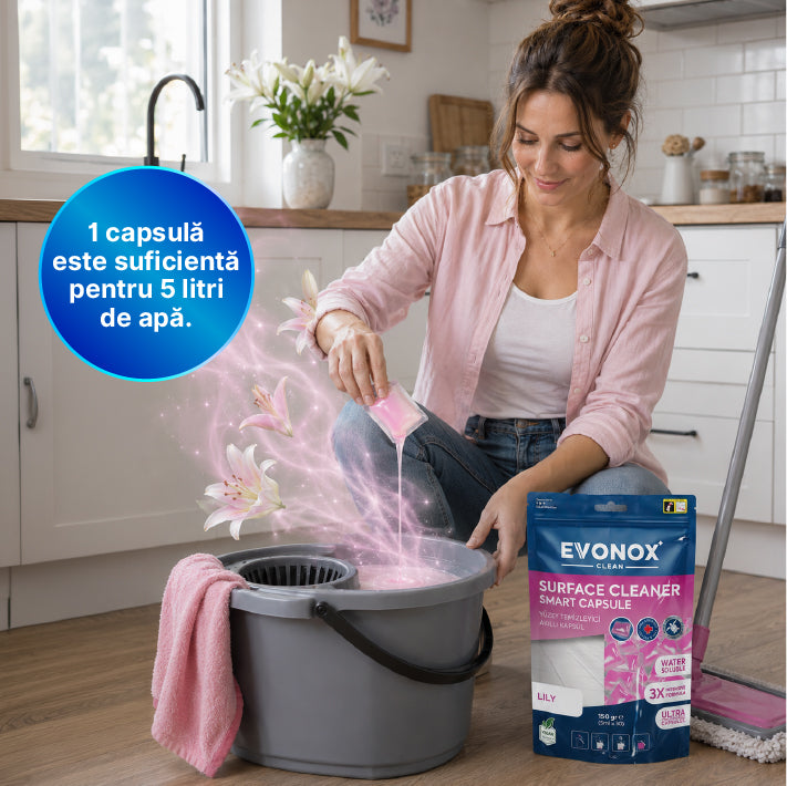 Clean Capsule Inteligente pentru Curățarea Suprafețelor cu Parfum de Crin și Lotus 150 gr — imagine 3